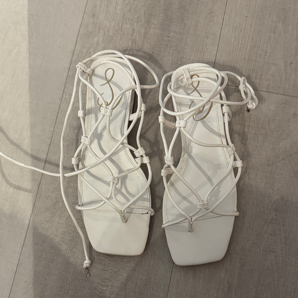 Sam Edelman White Strappy Sandals
